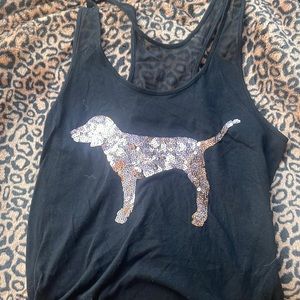 PINK Victoria’s secret black athletic tank top